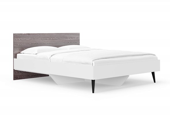 Спальная кровать Ines 140х200, Ясень Анкор (Белый) в Магадане - изображение