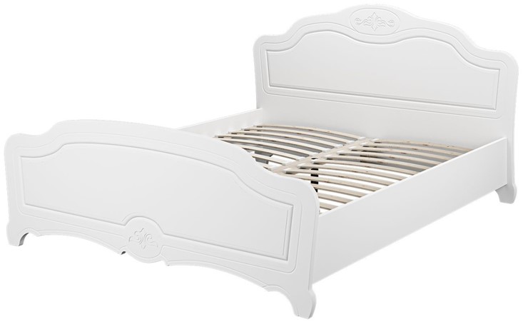 Спальная кровать Лотос (Белый) 160х200 с основанием в Магадане - изображение 1