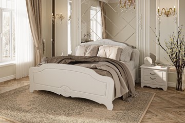 Спальная кровать Лотос (Белый) 160х200 с основанием в Магадане - предосмотр 2