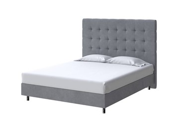 Кровать 1,5-спальная Madrid Boxspring Standart 140х200, Велюр (Monopoly Британский серый (996)) в Магадане