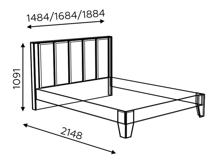 Полуторная кровать Моника 1,4 с ортопедическим основанием в Магадане - изображение 2