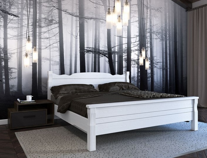 Спальная кровать Мюнхен-4 (Белый античный) 160х200 в Магадане - изображение 2