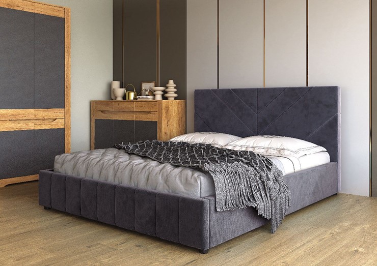 Кровать спальная Нельсон Линия 120х200 (вариант 2) с подъёмным механизмом в Магадане - изображение 1