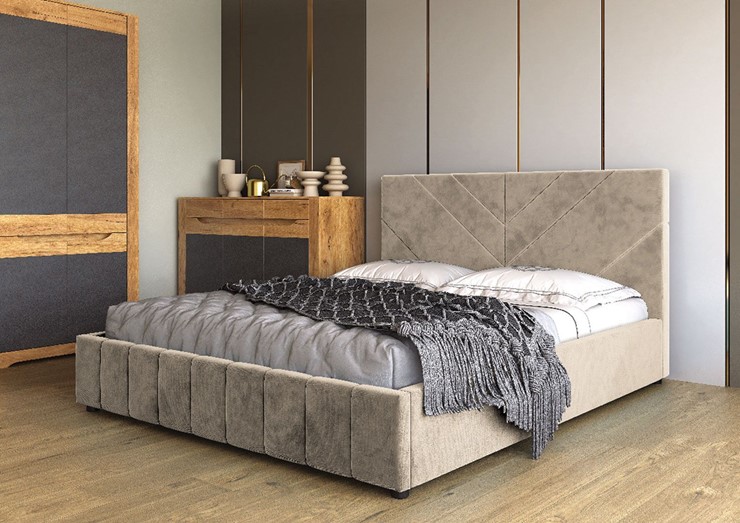 Кровать спальная Нельсон Линия 140х200 (вариант 3) с основанием в Магадане - изображение 1