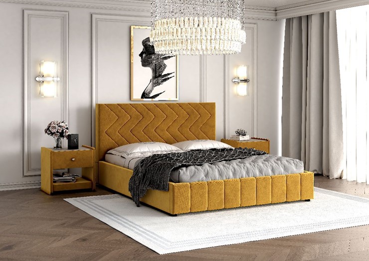 Спальная кровать Нельсон Зиг Заг 160х200 (вариант 1) без основания в Магадане - изображение 1