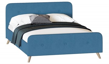 Кровать 1,5-спальная Сиерра 1400 (без основания) Аура голубой в Магадане