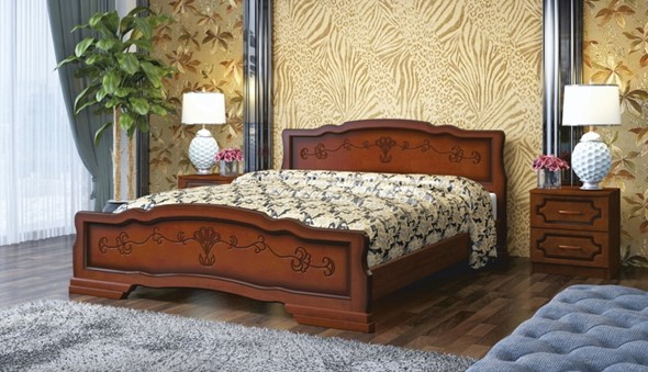 Кровать 2-спальная Карина-6 (Орех) 180х200 в Магадане - изображение