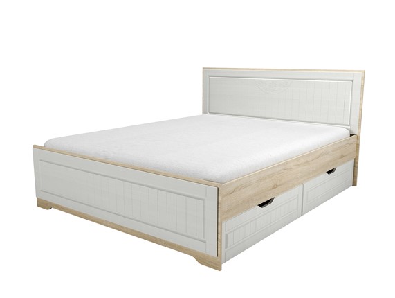 Кровать 2-спальная с ящиками НМ 040.34 Оливия Дуб Сонома в Магадане - изображение