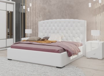 Кровать Dario Slim 140x200, Экокожа (Белый) в Магадане - предосмотр