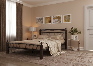 Спальная кровать Муза 1, 1400, черный/шоколад в Магадане - предосмотр