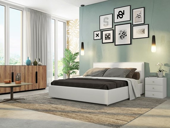 Кровать Нэнси 180х200 с основанием, Ideal 301.кож.зам в Магадане - изображение