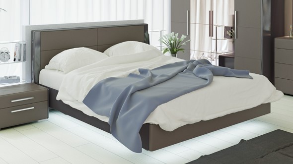 Двуспальная кровать Наоми 1600, цвет Фон серый, Джут СМ-208.01.01 в Магадане - изображение