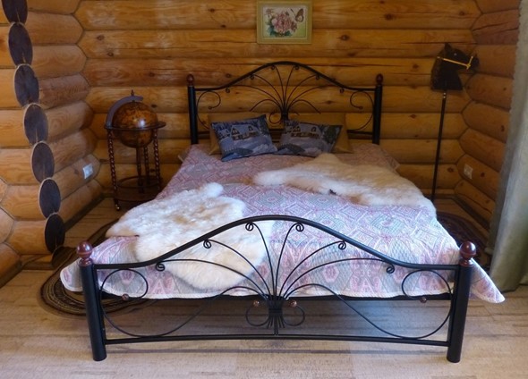 Полуторная кровать Фортуна 2, 1200, черный/черный в Магадане - изображение