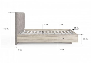 Двуспальная кровать с механизмом Victoria (ясень ориноко) 180х190 в Магадане - предосмотр 1