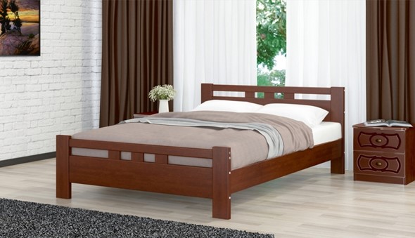 Кровать двуспальная Вероника-2 (Орех) 160х200 в Магадане - изображение