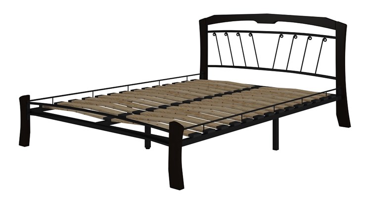 Кровать Муза 4 Лайт, 1600, черный/шоколад в Магадане - изображение 1