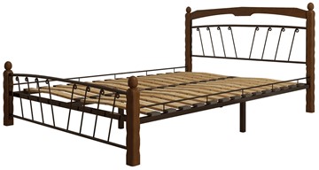 Двуспальная кровать Муза 1, 1600, черный/махагон в Магадане - предосмотр 1