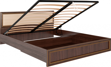 Кровать с механизмом двуспальная Беатрис М11 с мягким изголовьем (Орех Гепланкт) в Магадане