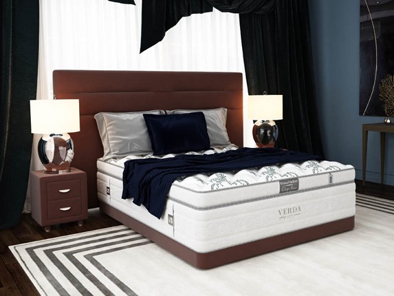 Двуспальная кровать Modern/Basement 180х200, Флок (Велсофт Спелая слива) в Магадане - изображение