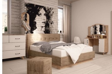Модульная спальня Ханна, набор 4, дуб баррик/белый в Магадане - предосмотр