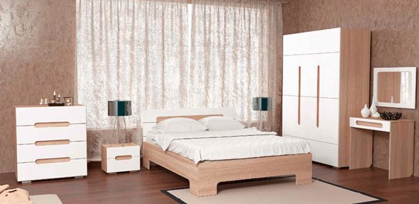 Гарнитур в спальню Некст, цвет дуб сонома/белый в Магадане - изображение