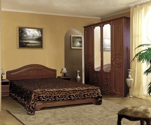 Спальный гарнитур Ивушка-5, цвет Итальянский орех в Магадане - изображение