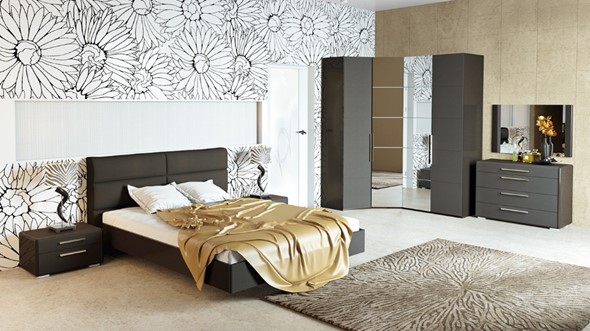 Спальный гарнитур Наоми №1, цвет Фон серый, Джут в Магадане - изображение