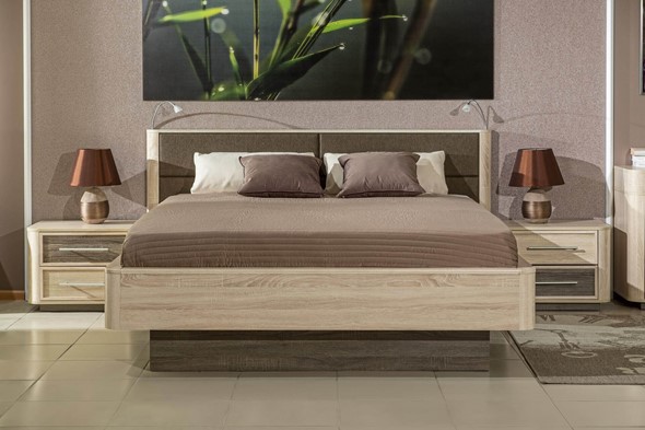 Спальня Бруна базовый набор, Сономе эйч светлая/Сономе эйч темная в Магадане - изображение