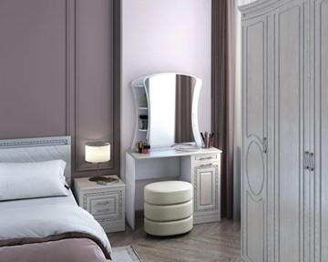 Модульная спальня Гертруда 1, белая лиственица/ясень жемчужный в Магадане - предосмотр 1