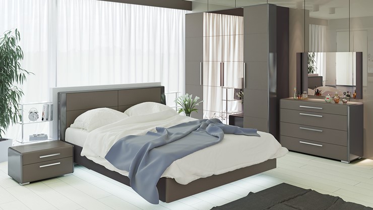 Спальный гарнитур Наоми №1, цвет Фон серый, Джут в Магадане - изображение 4