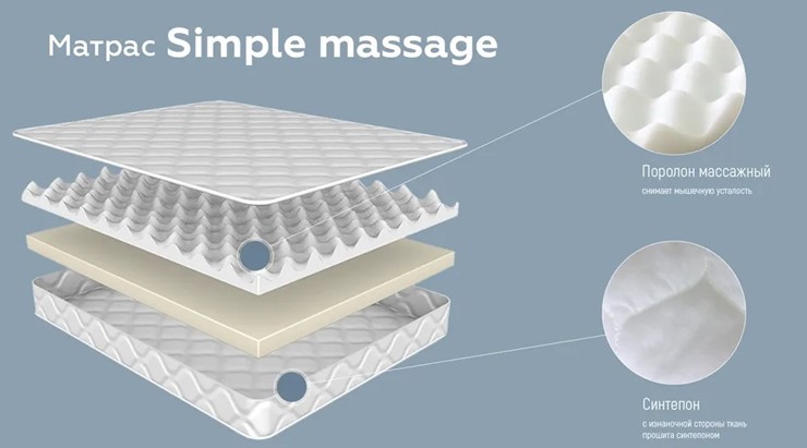 Беспружинный матрас Simple massage 20 в Магадане - изображение 2