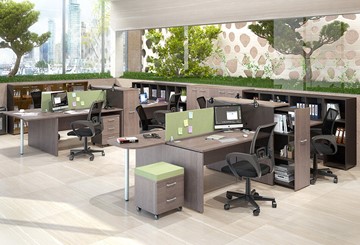 Набор мебели в офис Xten с большим шкафом для документов для 2 сотрудников в Магадане - предосмотр 1