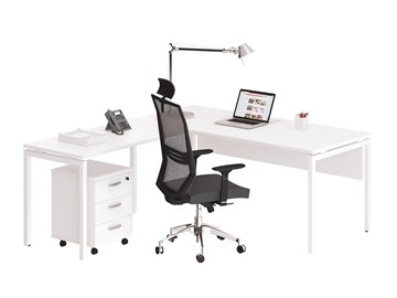 Комплект офисной мебели А4 (металлокаркас DUE) белый премиум / металлокаркас белый в Магадане - предосмотр