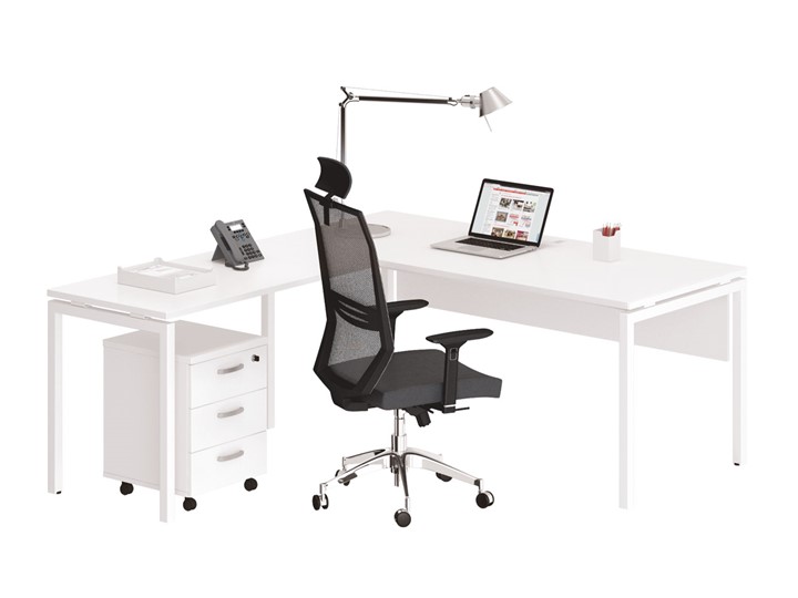 Комплект офисной мебели А4 (металлокаркас DUE) белый премиум / металлокаркас белый в Магадане - изображение