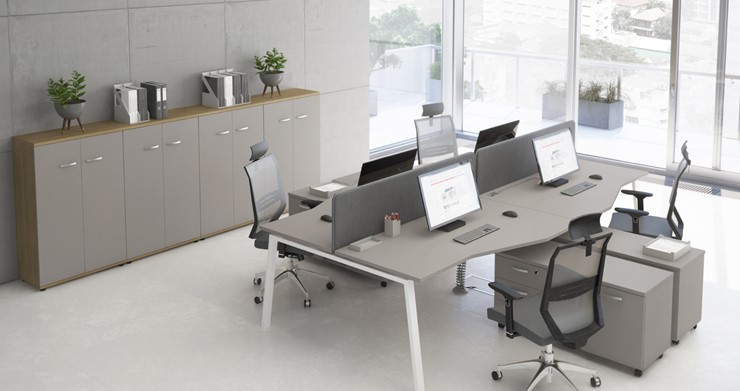 Офисный комплект мебели А4 (металлокаркас TRE) белый премиум / металлокаркас белый в Магадане - изображение 6