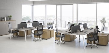 Офисный комплект мебели А4 (металлокаркас TRE) белый премиум / металлокаркас белый в Магадане - предосмотр 8