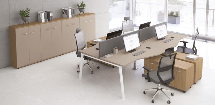 Офисный комплект мебели А4 (металлокаркас TRE) белый премиум / металлокаркас белый в Магадане - изображение 9