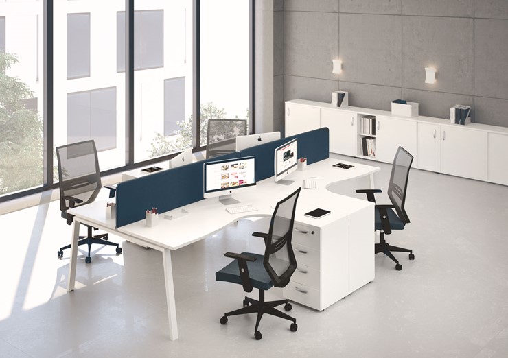 Офисный комплект мебели А4 (металлокаркас TRE) белый премиум / металлокаркас белый в Магадане - изображение