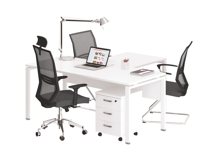 Офисный комплект мебели А4 (металлокаркас UNO) белый премиум / металлокаркас белый в Магадане - изображение