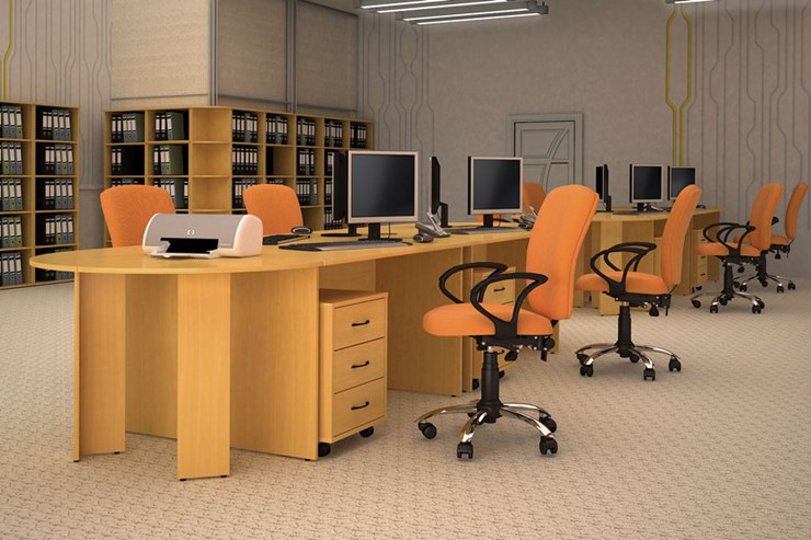 Набор мебели в офис Классик рабочее место для опенспэйса (фрифло) в Магадане - изображение