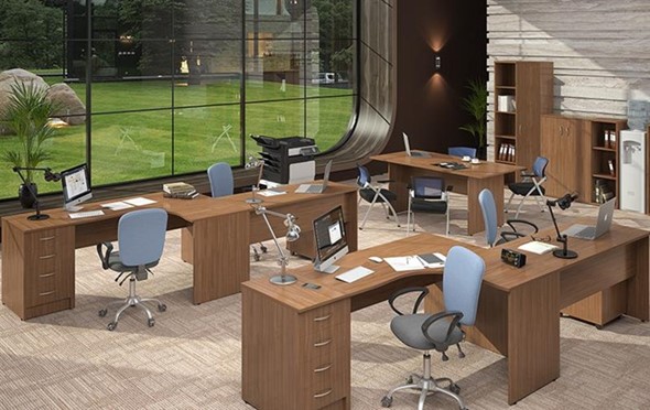 Офисный комплект мебели IMAGO три стола, 2 шкафа, стеллаж, тумба в Магадане - изображение