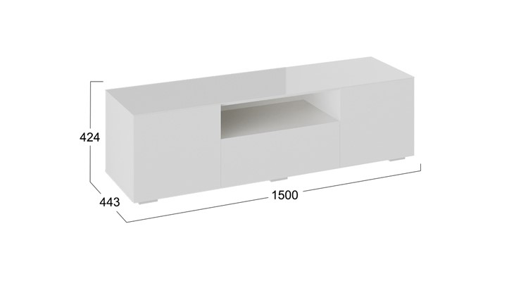 Тумба для ТВ Glance тип 1 (Белый/Стекло белый глянец) в Магадане - изображение 3