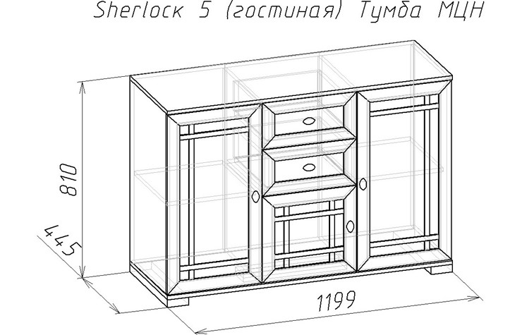 ТВ-тумба Sherlock 5 МЦН, Ясень Анкор светлый в Магадане - изображение 3