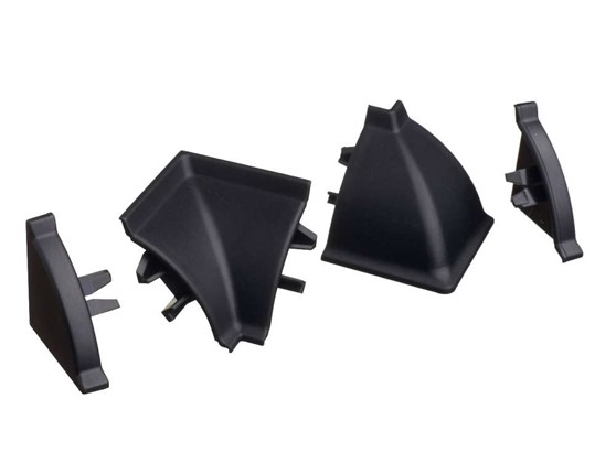 Комплект углов и заглушек для плинтуса Rehau, черный 98104 в Магадане - изображение
