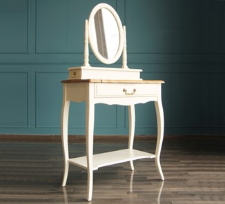 Столик косметический Leontina с зеркалом (ST9321) Бежевый в Магадане - предосмотр 1