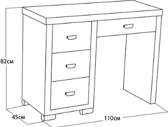 Косметический столик OrmaSoft 2, 4 ящика, правый, велюр Лофти Лен в Магадане - изображение 1