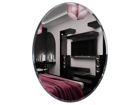 Зеркало навесное в спальню Сельетта-3 (Овал 600х450х4 фацет10 мм) в Магадане - изображение