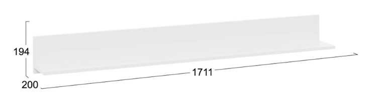 Полка настенная Агата Исп.3 (Белый Ясень) в Магадане - изображение 3