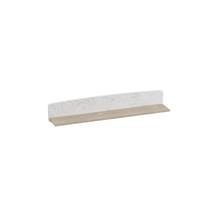Полка навесная Калгари, Дуб натуральный светлый/Белый матовый в Магадане - изображение