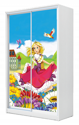 Шкаф детский ХИТ 23-17-77-11, Принцесса, Белая шагрень в Магадане - изображение
